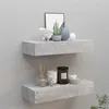 Image de vidaXL Wandschappen 2 st met lade 60x23,5x10 cm MDF betongrijs330266
