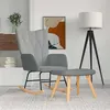 Image de Chaise vidaxl H. 37.5 cm interieur gris en bois massif