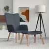 Image de vidaXL Relaxstoel met voetenbank velours gris foncé