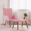 Image de vidaXL Relaxstoel met voetenbank velours roze