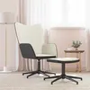 Image de vidaXL Relaxstoel met voetenbank velours en PVC cràmewit