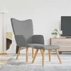 Image de vidaXL Relaxstoel met voetenbank tissu gris clair