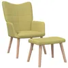 Image de vidaXL Chaise de Relaxation et Tabouret Fauteuil avec Repose-pied Chaise de Salon Salle de Séjour Maison Intérieur 61,5x69x95,5 cm Vert Tissu