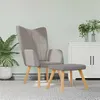 Image de vidaXL Relaxstoel met voetenbank tissu taupe
