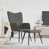 Image de vidaXL Relaxstoel met voetenbank tissu gris foncé