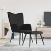 Image de vidaXL Relaxstoel met voetenbank tissunoir