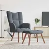 Image de Chaise de relaxation avec repose pied Gris foncé Velours