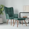 Image de Chaise de relaxation avec repose pied Vert foncé Velours
