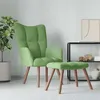 Image de vidaXL Relaxstoel met voetenbank velours lichtgroen