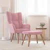 Image de vidaXL Relaxstoel met voetenbank velours roze