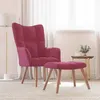 Image de Chaise de relaxation avec repose pied Rouge bordeaux Velours