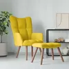 Image de Chaise de relaxation avec repose pied Jaune moutarde Velours