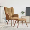 Image de vidaXL Relaxstoel met voetenbank velours marron