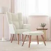 Image de Chaise vidaxl H. 95.5 cm non pliable interieur en bois massif blanc