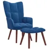 Image de Chaise de relaxation avec repose pied Bleu Velours