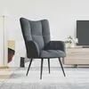 Image de Chaise de relaxation Gris foncé Velours