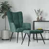 Image de vidaXL Relaxstoel met voetenbank velours vert foncé