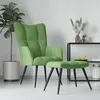 Image de vidaXL Relaxstoel met voetenbank velours lichtgroen