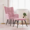 Image de vidaXL Relaxstoel met voetenbank velours roze