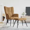 Image de vidaXL Relaxstoel met voetenbank velours marron