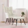 Image de vidaXL Relaxstoel met voetenbank velours cràmewit