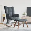 Image de Chaise à bascule avec repose pied Gris foncé Velours