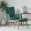 Image de Chaise à bascule avec repose pied Vert foncé Velours