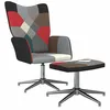 Image de vidaXL Relaxstoel met voetenbank patchwork tissu