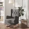 Image de vidaXL Fauteuil met massief rubberwood schommelpoten tissu gris foncé