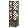 Image de vidaXL Bois de Sapin Jardinière d'Angle en Treillis Bac à Fleurs Pot de Plantes Jardin Balcon Terrasse Patio Extérieur Gris 316412