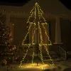 Image de vidaXL Arbre de Noël Cône 300 LED d'Intérieur/d'Extérieur Sapin de Noël Décoration de Noël Ornement de Noël Jardin Patio Arrière-cour Salon 120x220 cm