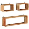Image de vidaXL Bois d'Acacia Solide Ensemble d'Etagères Murales Cube 3 pcs Flottante Etagère Suspendue Support Mural Salon Salle de Séjour Maison Intérieur 328262