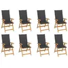 Image de vidaXL Lot de 8 Chaises Inclinables de Jardin avec Coussins, Sièges de Terrasse, Chaises de Salle à Manger, Meubles de Patio 3072541