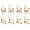 Image de vidaXL Lot de 8 Chaises Inclinables de Jardin avec Coussins, Sièges de Terrasse, Chaises de Salle à Manger, Meubles de Patio 3072543
