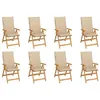 Image de vidaXL Lot de 8 Chaises Inclinables de Jardin avec Coussins, Sièges de Terrasse, Chaises de Salle à Manger, Meubles de Patio 3072544