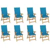 Image de vidaXL Lot de 8 Chaises Inclinables de Jardin avec Coussins, Sièges de Terrasse, Chaises de Salle à Manger, Meubles de Patio 3072545