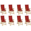 Image de vidaXL Tuinstoelen 8 st verstelbaar met kussens massief teakhout3072547
