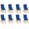 Image de vidaXL Tuinstoelen 8 st verstelbaar met kussens massief teakhout3072551