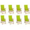 Image de Lot de 8 chaise vidaxl exterieur en teck vert 109 cm
