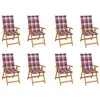 Image de Lot de 8 chaise vidaxl exterieur pliable en teck H. 93 cm bois