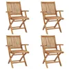 Image de vidaXL Chaises pliables de jardin 4 pcs, Bois de teck solide