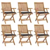 Image de vidaXL Chaises pliables de jardin avec coussins 6 pcs Bois de teck