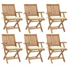 Image de vidaXL Chaises pliables de jardin avec coussins 6 pcs Bois de teck