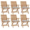 Image de vidaXL Chaises pliables de jardin avec coussins 6 pcs Bois de teck