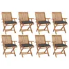 Image de vidaXL Chaises pliables de jardin avec coussins 8 pcs Teck solide