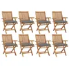 Image de vidaXL Chaises pliables de jardin avec coussins 8 pcs Teck solide