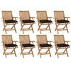 Image de vidaXL Chaises pliables de jardin avec coussins 8 pcs Teck solide