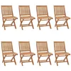 Image de vidaXL Lot de 8 Chaises Pliables de Jardin, Sièges de Terrasse, Chaises de Balcon, Meubles de Patio Extérieur, Bois de Teck Solide