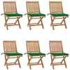 Image de vidaXL Lot de 6 Chaises Pliables de Jardin avec Coussins, Sièges de Terrasse, Chaises de Salle à Manger, Meubles de Patio Extérieur, Bois de Teck