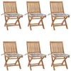 Image de vidaXL Chaises pliables de jardin avec coussins 6 pcs Bois de teck